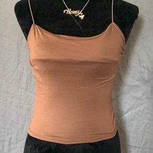 Womens XS brown cropped tank top
